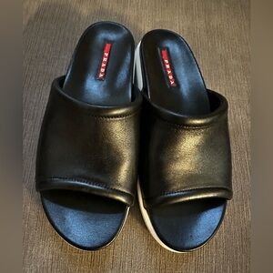 Prada Sport leather slides! Size 38 (7 to 7.5 in US women). Excellent condition!